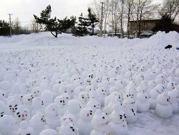 Idea creativa per pupazzo di neve