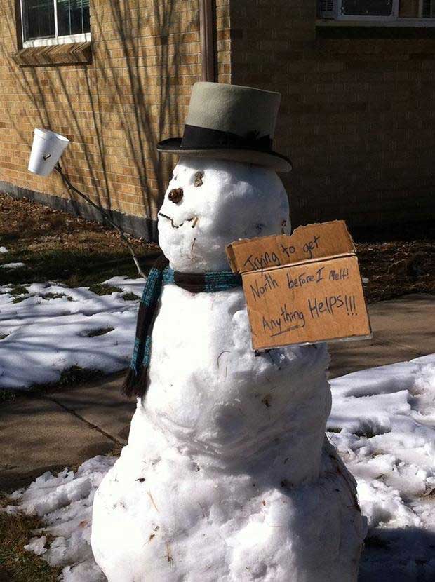 Idea creativa per pupazzo di neve
