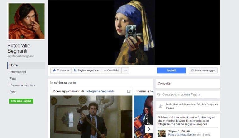 La pagina Facebook Fotografie Segnanti