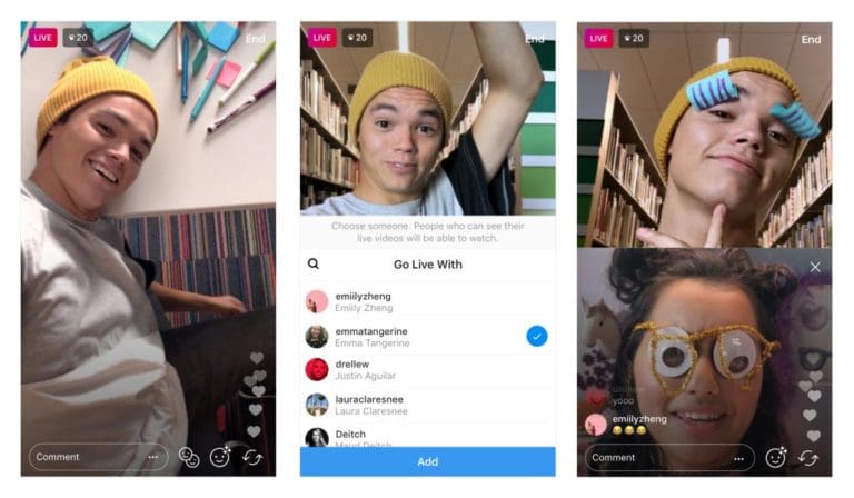 Diretta instagram con gli amici