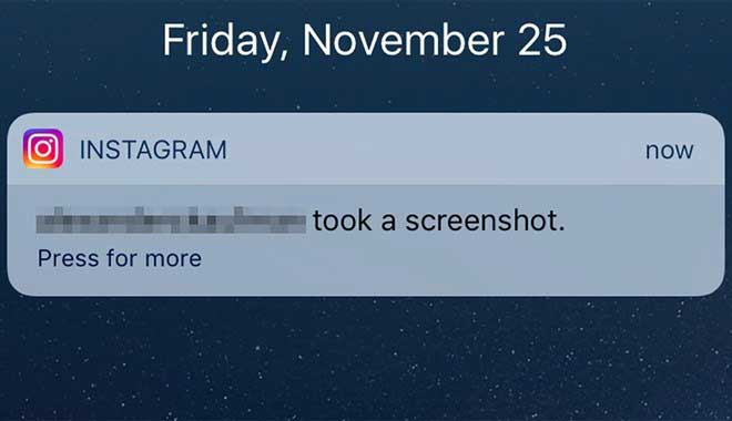 Screenshot alle storie di Instagram