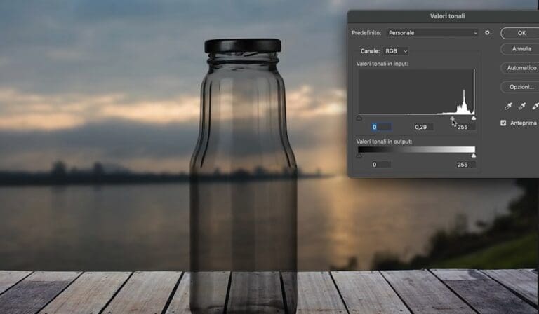 Come scontornare il vetro con Photoshop
