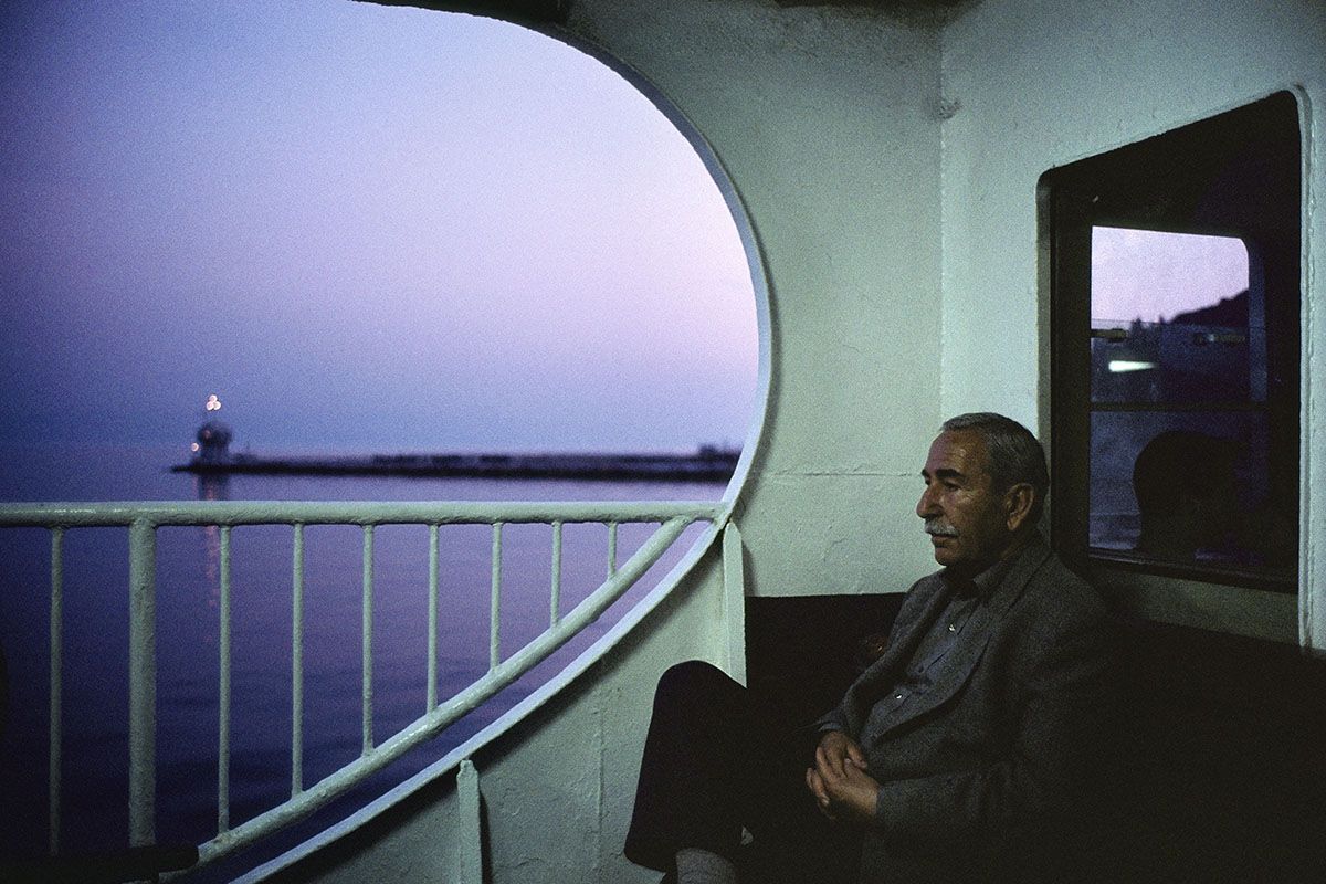 TURKEY. Istanbul. 2001. On board a ferry at dusk near the Princess Islands.