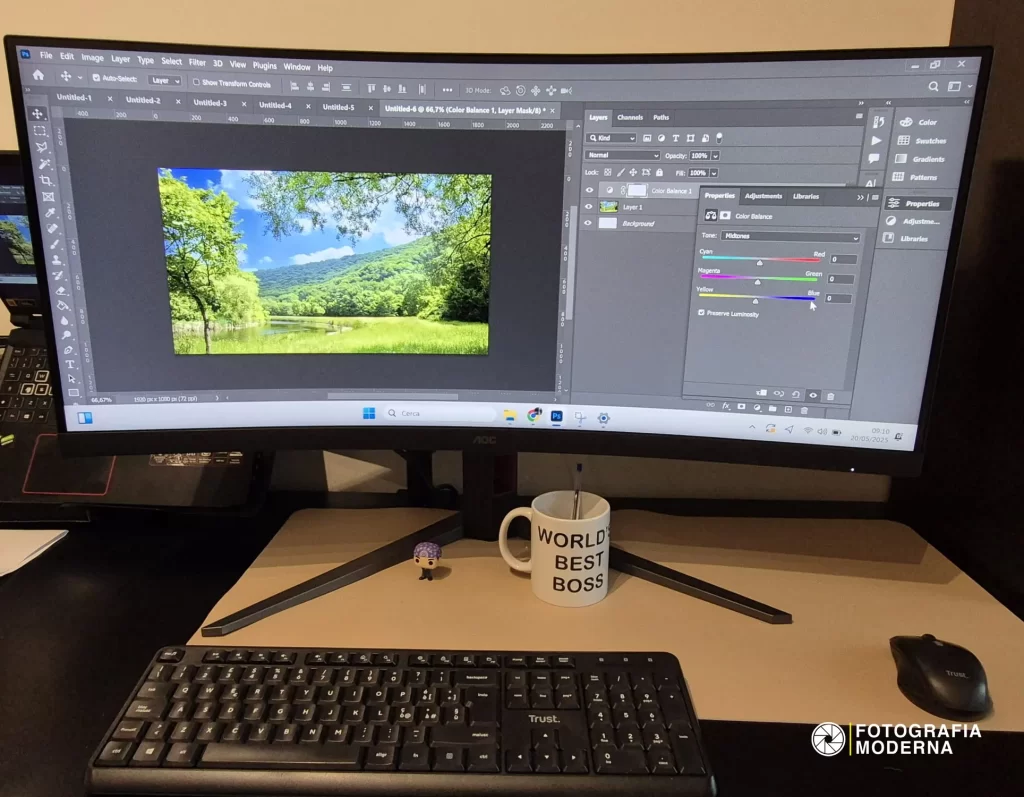 AOC CU34G4Z photoshop aperto