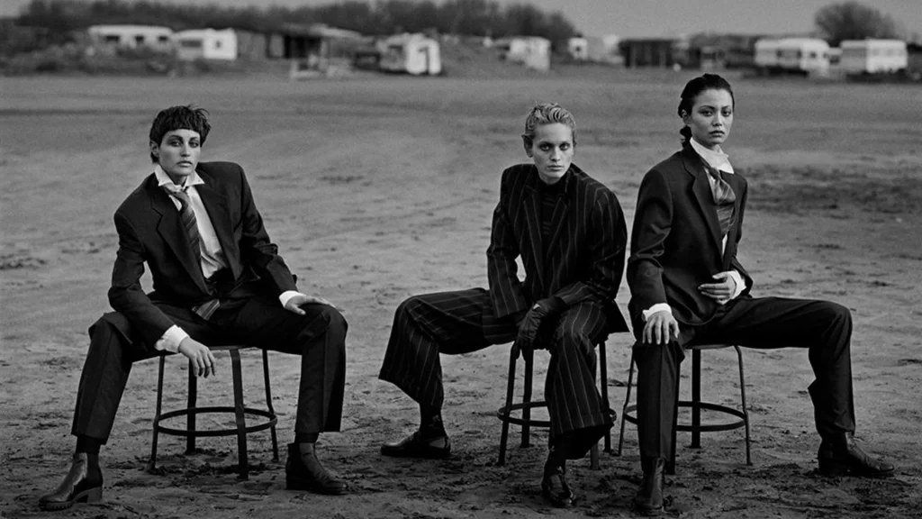 ritratto di modelle su una sedia di Peter Lindbergh