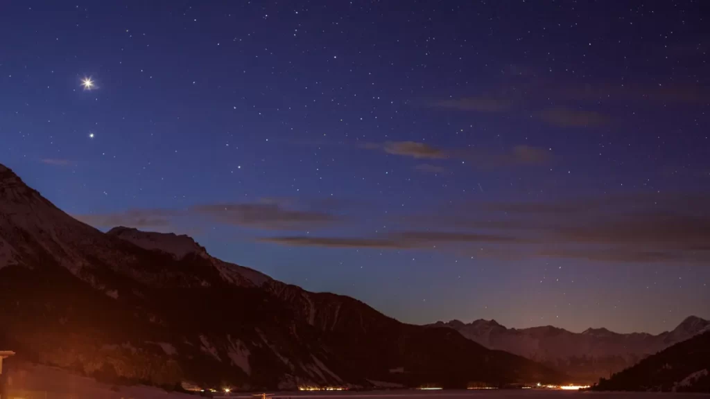 Congiunzione Venere e Giove al tramonto