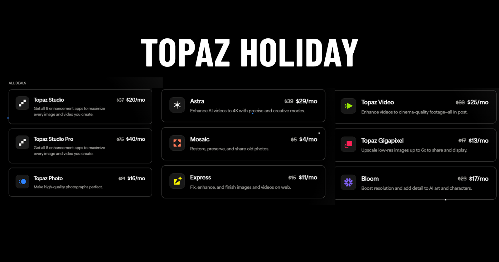 topaz holiday sconti 7 gennaio 2026