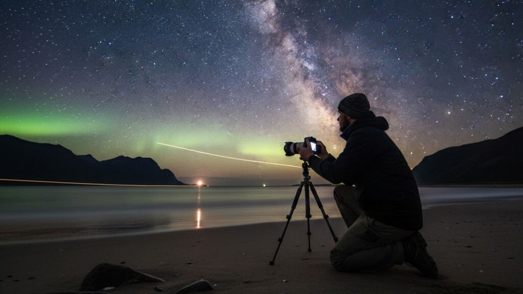fotografia notturna al mare