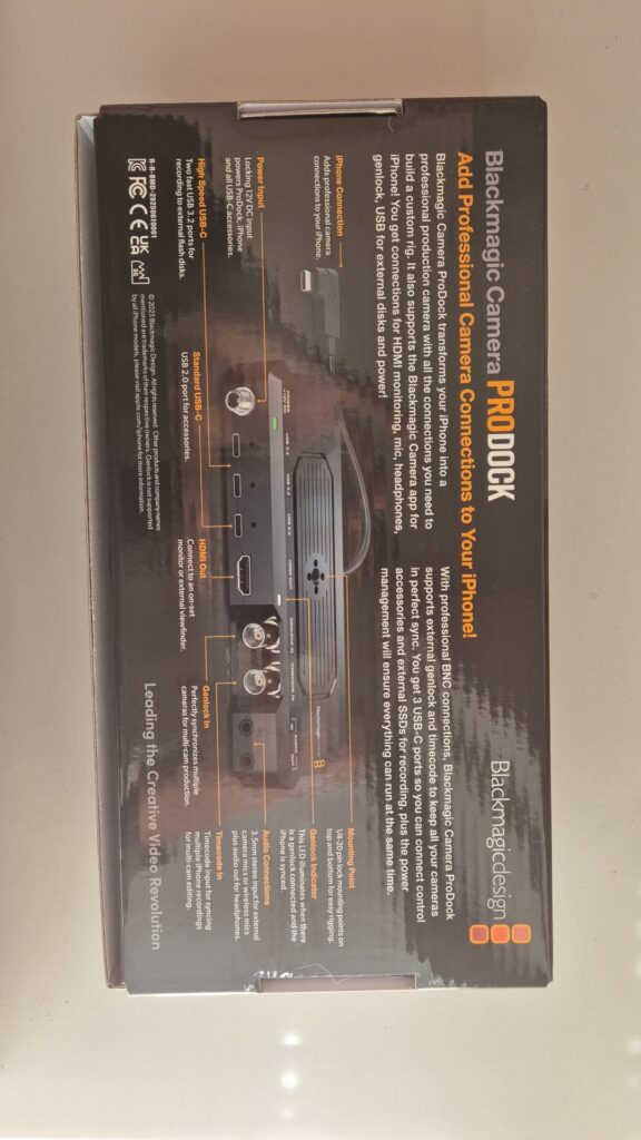 confezione del Blackmagic Camera PRODock